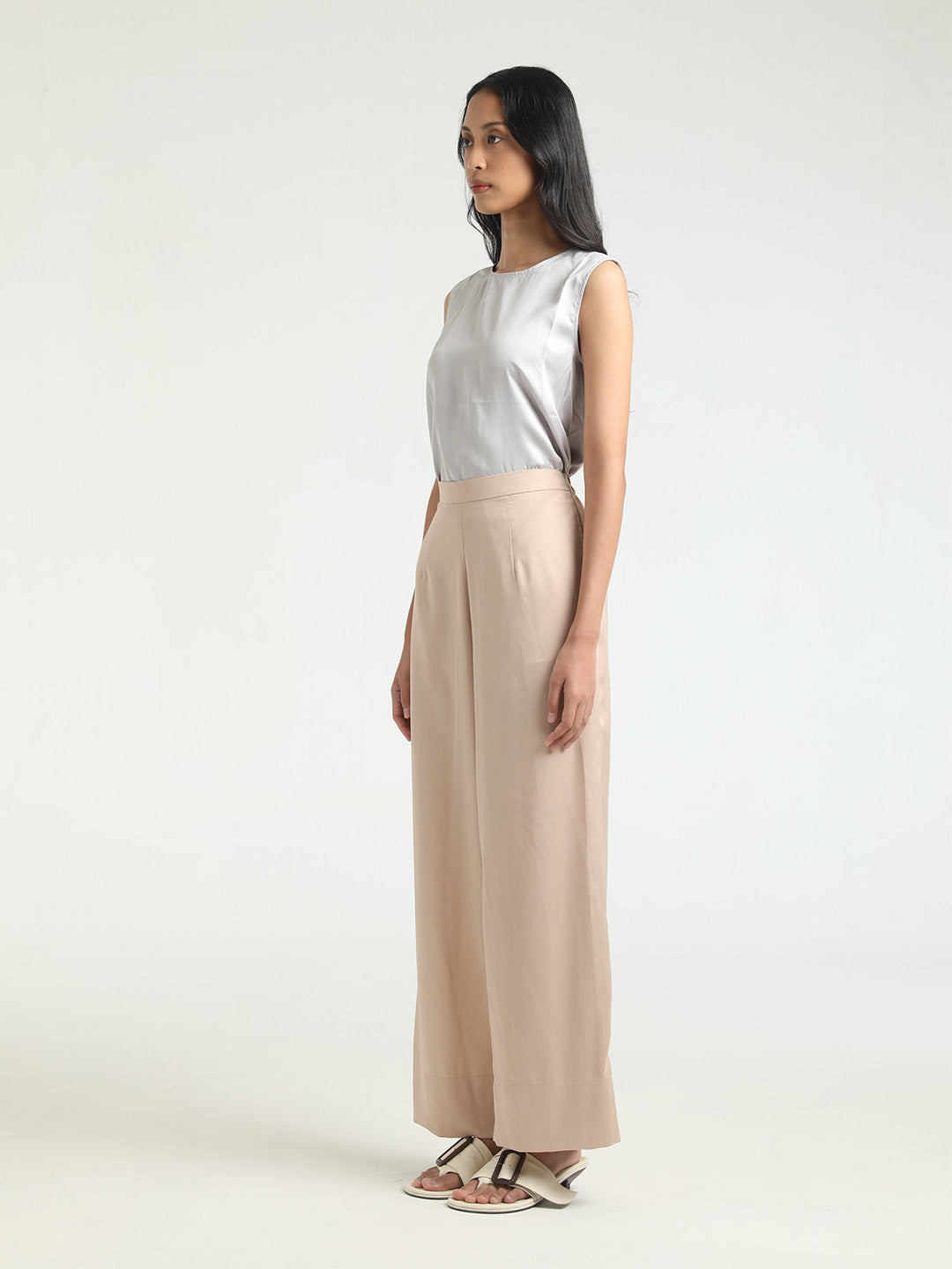 Silk Pants In Nude