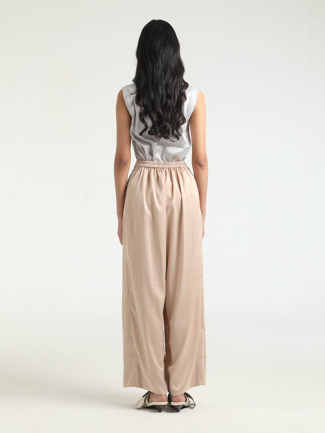 Silk Pants In Nude