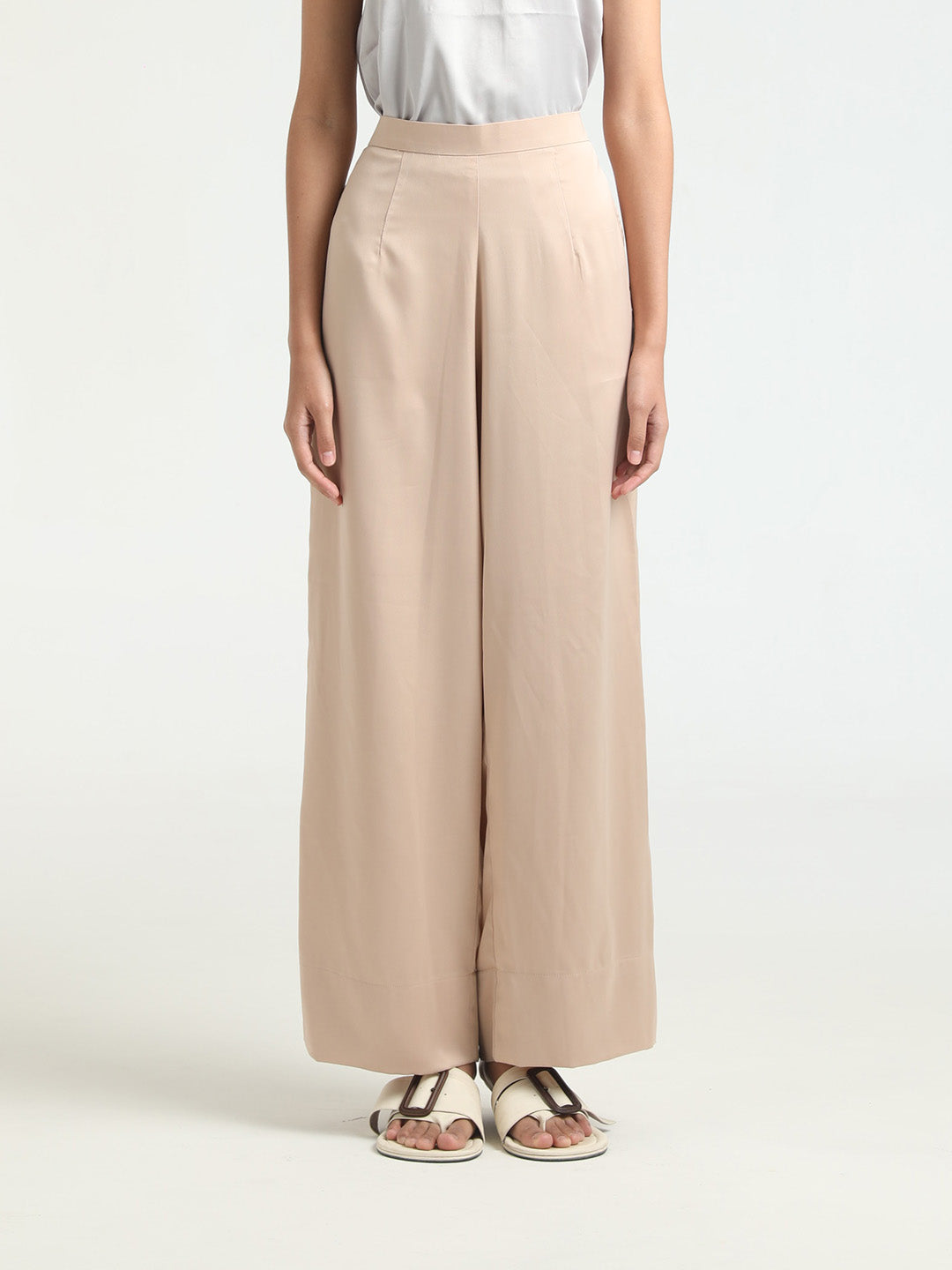 Silk Pants In Nude
