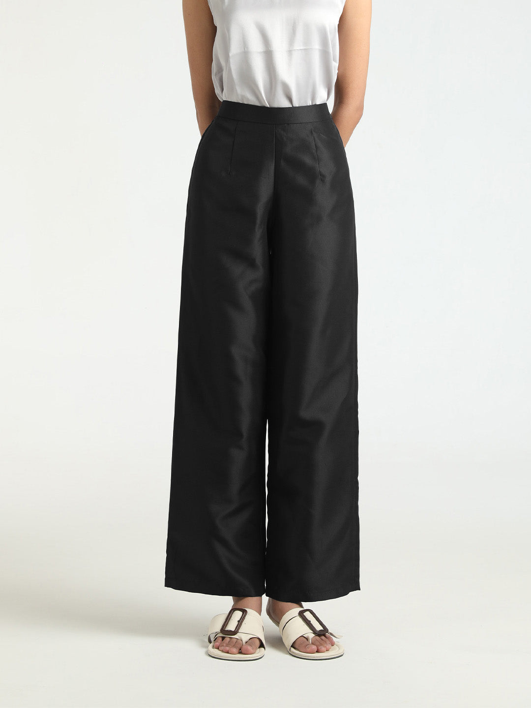 Djani Satin Pants in Black