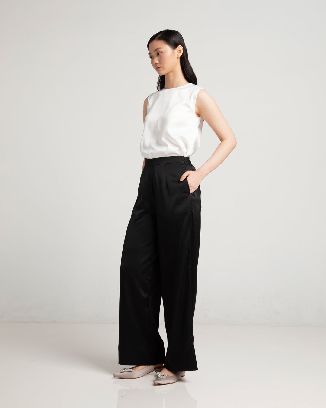 Silk Pants Black