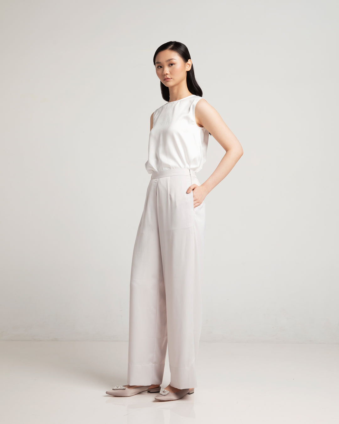 Silk Pants Grey
