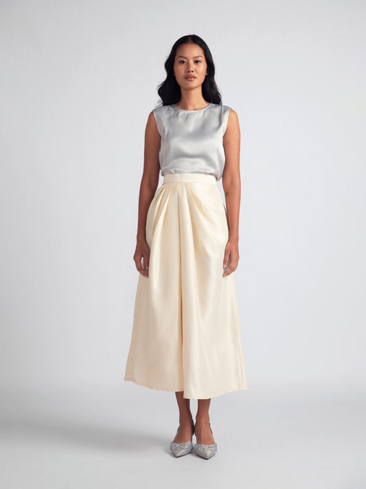 Djani Gather Skirt in Creme