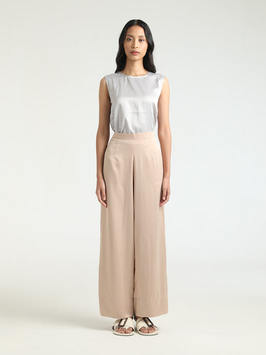 Silk Pants In Nude