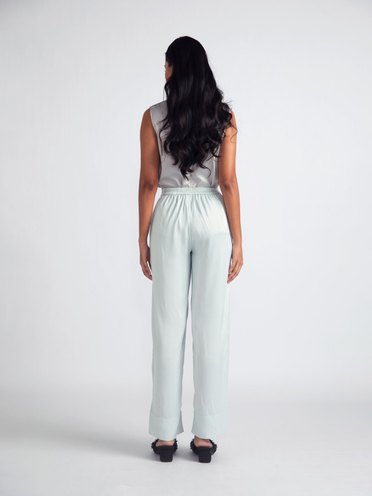 Silk Pants (Tapered) In Mint