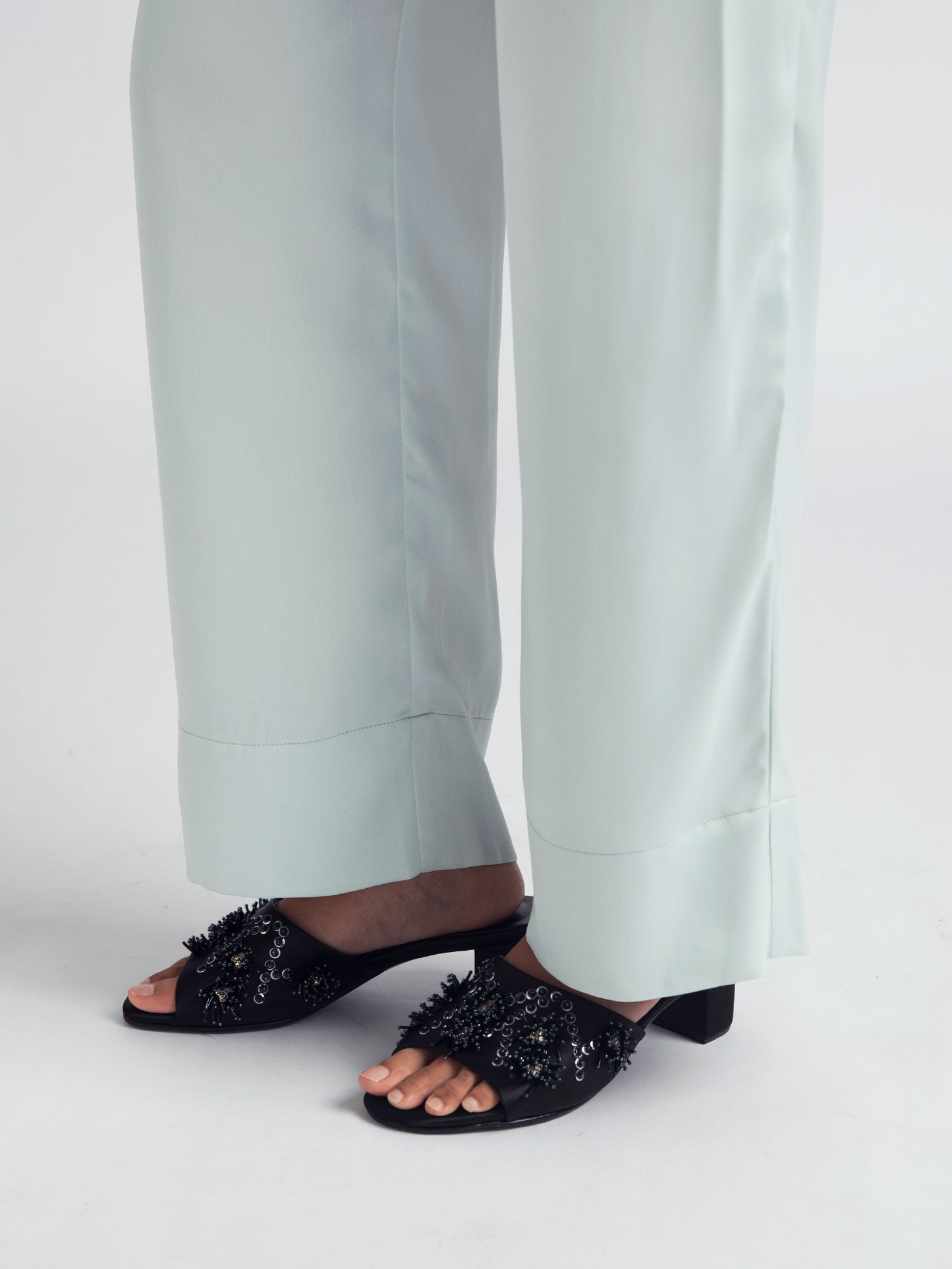 Silk Pants (Tapered) In Mint